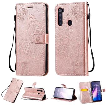 Capa ZURSANA para Xiaomi Redmi Note 8 | Tipo Borboleta em Pele PU | Porta-Cartões Magnético | Rosa - 1