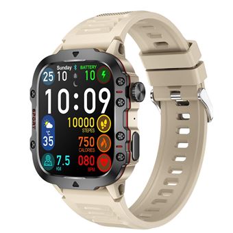Smartwatch CHRONUS | 1,96" | Monitoramento de saúde | Monitoramento de exercícios | para Android | Cáqui - 1