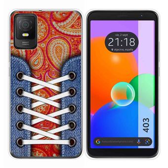 Capa Tumundosmartphone de silicone transparente para TCL 403 tênis  design 10 desenhos - 1