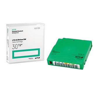 Fita de Dados Virgem HPE LTO-8 Ultrium 30TB RW Non Custom Labeled Library Pack 20 Data Cartridges with Cases | Verde - 1