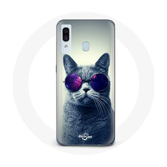 Capa Maniacase para Samsung Galaxy A20E Estilo de Óculos Roxo Gato - 1