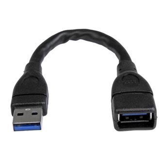 Cabo Usb StarTech.com Cabo de extensão USB 3.0 A-para-A - 15 cm, preto | Preto - 1