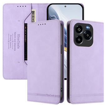 Capa FOXDOCK Tipo Carteira Flip para Oukitel C65/C65 Pro com Bloqueio RFID | Fecho Magnético | Pele PU  | Roxo - 1