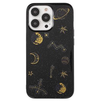 Capa e Tpu magunivers Padrão de Adesivos de Estrelas e Planetas | Anti-Riscos Preto para Iphone 13 Pro 6.1'' - 1