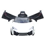 Carro Elétrico HomCom para Crianças 3-8 Anos com Controlo Remoto MP3, USB, Luzes, Sons e Abertura de Porta Carga 25kg 118x70x50cm Branco
