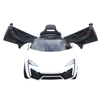 Carro Elétrico HomCom | 3-8 Anos | Controlo Remoto + MP3 + USB + Luzes + Sons | Abertura de Porta | Carga 25 kg | 118x70x50 cm - Branco