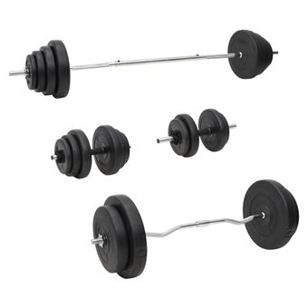Conjunto de barras e halteres com discos vidaXL | 120 Kg - 1