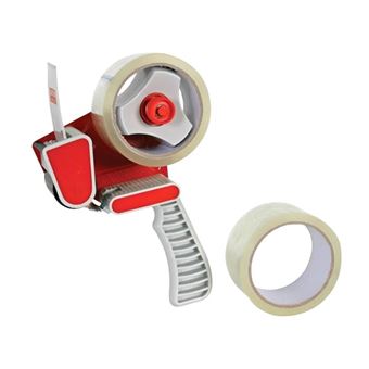 Dispensador de Fita para Selar Caixas Perel DTDIS2T | Cinzento, Vermelho - 1