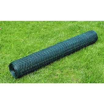 Cerca de Arame para Galinheiro vidaXL com Revestimento em PVC | 25x0,5 m | Verde - 1