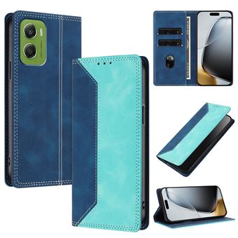 Capa FLOODKING para Motorola Moto G06 4G | Couro Premium Bicolor | Porta-Cartões | RFID | Suporte | Verde Claro - 1