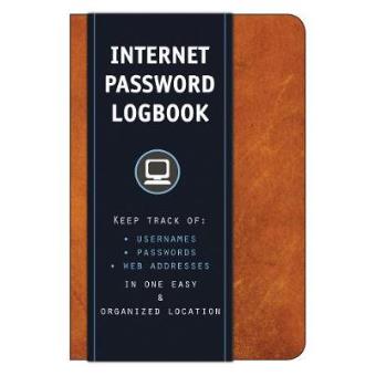 Internet Password Logbook (Cognac Leatherette) Keep Track Of Usernames, Passwords, Web Addresses In One Easy & Organized Location - 1