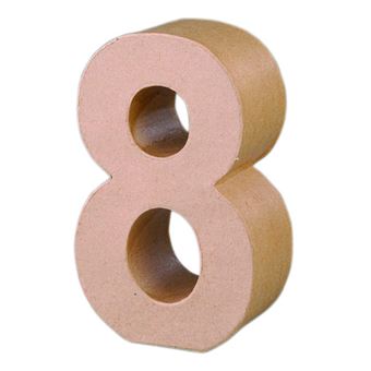 Número em Papel Mache EFCO 26308 | 8 | 17 cm - 1
