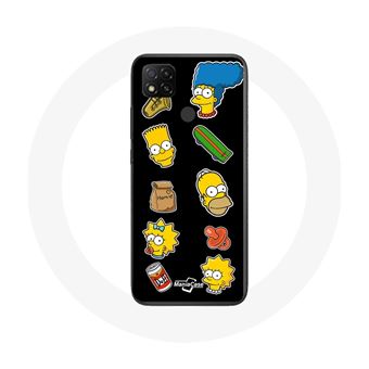 Capa Maniacase para Xiaomi Redmi 9C Os Simpsons Adesivos Fundo Preto - 1