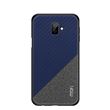 Capa Magunivers PU bi-color tecido revestido de anti-derrapante azul para Samsung Galaxy J6 Plus