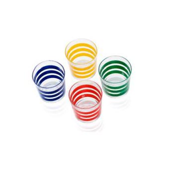 Copo de Água Benetton BE-0265 | Azul, Verde, Vermelho, Translúcido, Amarelo - 1