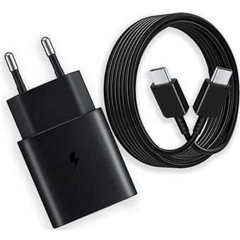 Kit V-REEL Carregador USB-C 25W PD 3.0 + 2m Cabo Type C - Type C para SAMSUNG Galaxy | Preto - 1