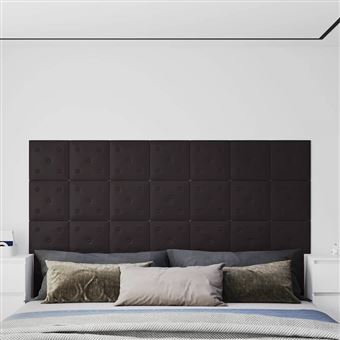 Painel de parede vidaXL | 12 Peças | 30x30 cm | couro artificial 1,08 m² | preto - 1