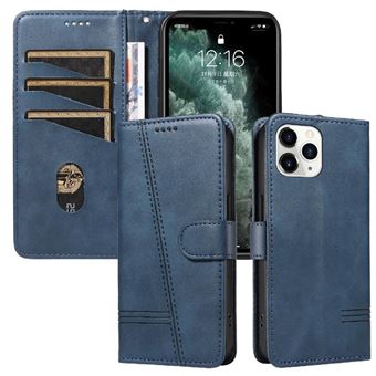 Capa FOXDOCK para iPhone 11 Pro Max | Fecho Magnético | Compartimentos para Cartões e Suporte | Pele PU | À Prova de Choque | Azul - 1