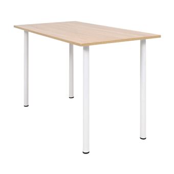 Mesa de Jantar vidaXL | 120x60x73 cm | cor carvalho e branco - 1