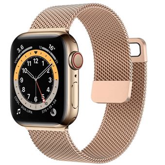 Bracelete Milanese Gift4Me com Fecho Magnético para Apple Watch Series 8 Aluminum - 45mm - Rosa ouro - 1