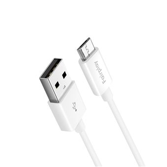Cabo de Carga USB para Micro-USB Fairplay | Carga + Sincronização | 1 m - Branco - 1