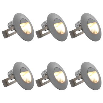 Iluminação LED de parede exterior vidaXL | 6 Peças | 2 W | Redondo prateado - 1
