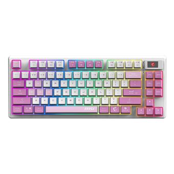 Teclado Gaming Wireless MSI FORGE GK600 TKL WIRELESS VIOLET | Idioma: Inglês UK | Rosa, Violeta, Branco - 1