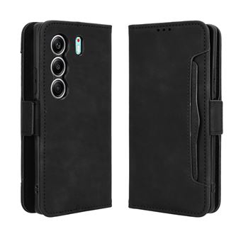 Capa FOXDOCK Protetora para Tecno Camon 40 4G | Suporte e Flip de couro PU | À Prova de Choque | Preto - 1
