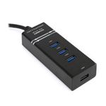 hub de interface Omega OUH34B USB 3.0 (3.1 Gen 1) Type-A 5000Mbit/s Preto