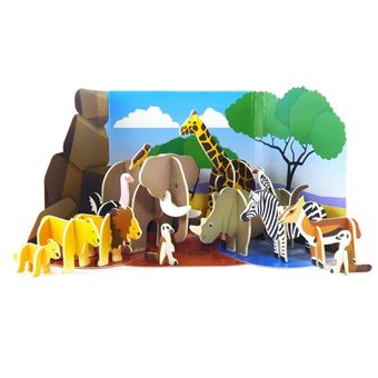 Kit Jogo de Construção 3D PlayPress | Animais da Savana - 1