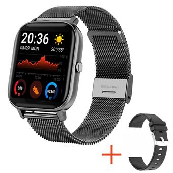 Smartwatch CO-Phénix Watch H10 | 1.69''|Pulseira de aço + Pulseira de silicone | Preto - 1