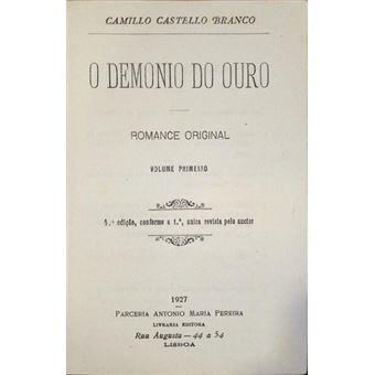 O demonio do ouro. [2 vols. - 5.ª edição] - 1