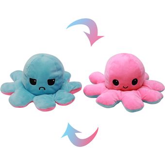 Peluche HSMY Polvo Reversível Dupla face | 20 cm - Verde + Roxo - 1