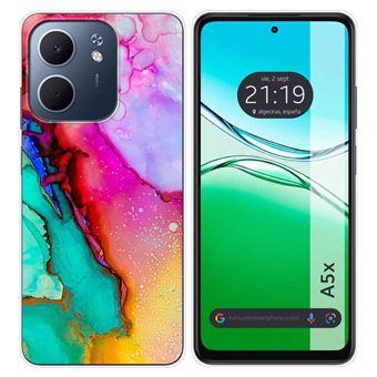 Capa TUMUNDOSMARTPHONE de silicone para Oppo A5x com design de mármore e 15 desenhos - 1