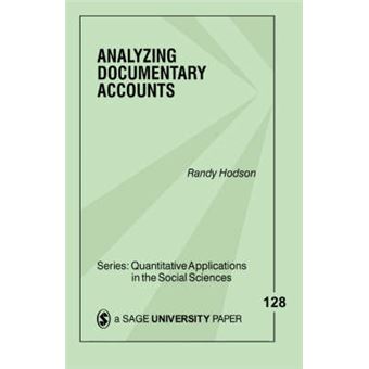 Analyzing Documentary Accounts - Paperback - 1999 - 1