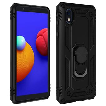 Capa Avizar para Galaxy A01 Core Anti-choque Bimaterial Anel de Suporte de Vídeo – Preto - 1