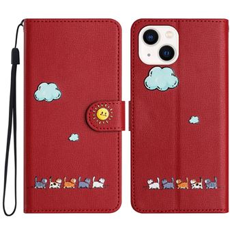 Capa ZURSANA para iPhone 14 | Flip | Couro PU | Ranhura para Cartões | Vermelho - 1