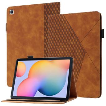 Capa PU Toque de Pele com Padrão de Diamante, auto-absorvido, Porta-cartões Castanho Magunivers para Samsung Galaxy Tab S6 Lite/P610/T615 - 1