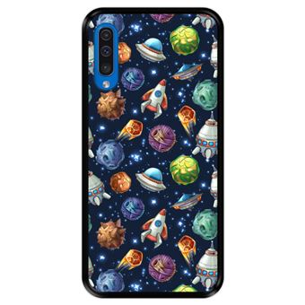 Capa Tpu Hapdey para Samsung Galaxy A50 2019 | Design Invasão Espacial - Preto