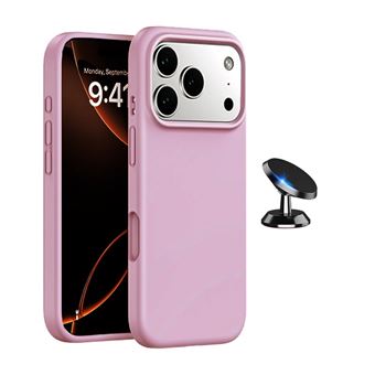 Kit Suporte Magnético + Capa Proteção Silicone GIFT4ME para Apple iPhone 17 Pro Max | Rosa - 1
