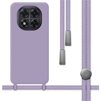 Capa TUMUNDOSMARTPHONE de silicone líquido com cordão para Xiaomi Redmi Note 14 Pro+ Plus 5G em roxo - 1