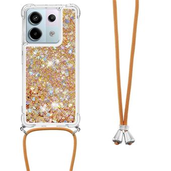 Capa Protetora GANGXUN para Xiaomi Redmi Note 13 Pro 5G | TPU Transparente | Brilhante com Glitter e Areia Movediça | Gold - 1