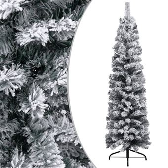 Árvore de Natal Artificial vidaXL Fina com neve | 120 cm | PVC Verde - 1
