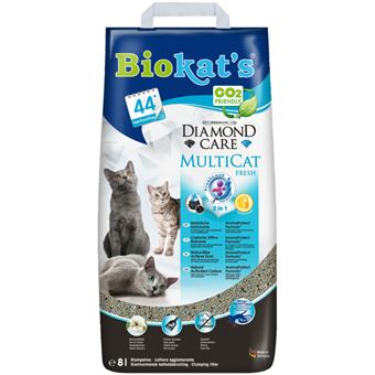 Areia para Gato Biokat's Diamond Care Multicat | Cinzento - 1