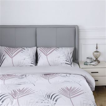 Capa de Edredão Estampada com Fronha BOD HOME | Folhas Rosas e Pretas | 160x220cm - 1