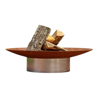 Braseiro Arpe Studio em Aço Maciço Hestia | Acabamento Aço Corten/ Inox - 1