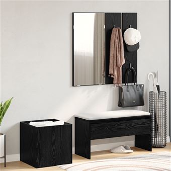 Conjunto de Móveis para Corredor vidaXL | Madeira de Engenharia Preto Carvalho - 1