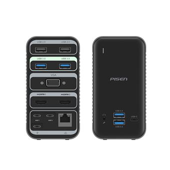 Adaptador PISEN NJ-TC24 15 em 1 | Type-C a 2HDMI VGA 4USB3.0 2USB2.0 USB-C PD RJ45 1000mbps AUX 3.5mm para HUAWEI Mate40/P50 Samsung S20 - 1