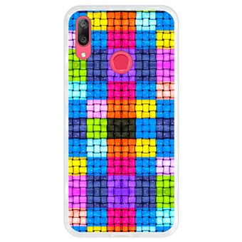 Capa Hapdey para Huawei Y7 2019 - Y7 Prime 2019 Design Quadrados Coloridos em Silicone Flexível e TPU