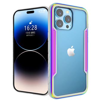 Capa de Silicone Nizzoe para iPhone 15 ? Transparente Borda colorida - 1